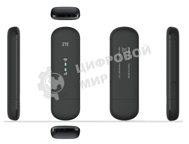 Модем 2G/3G/4G ZTE MF79RU USB Wi-Fi Firewall +Router внешний черный