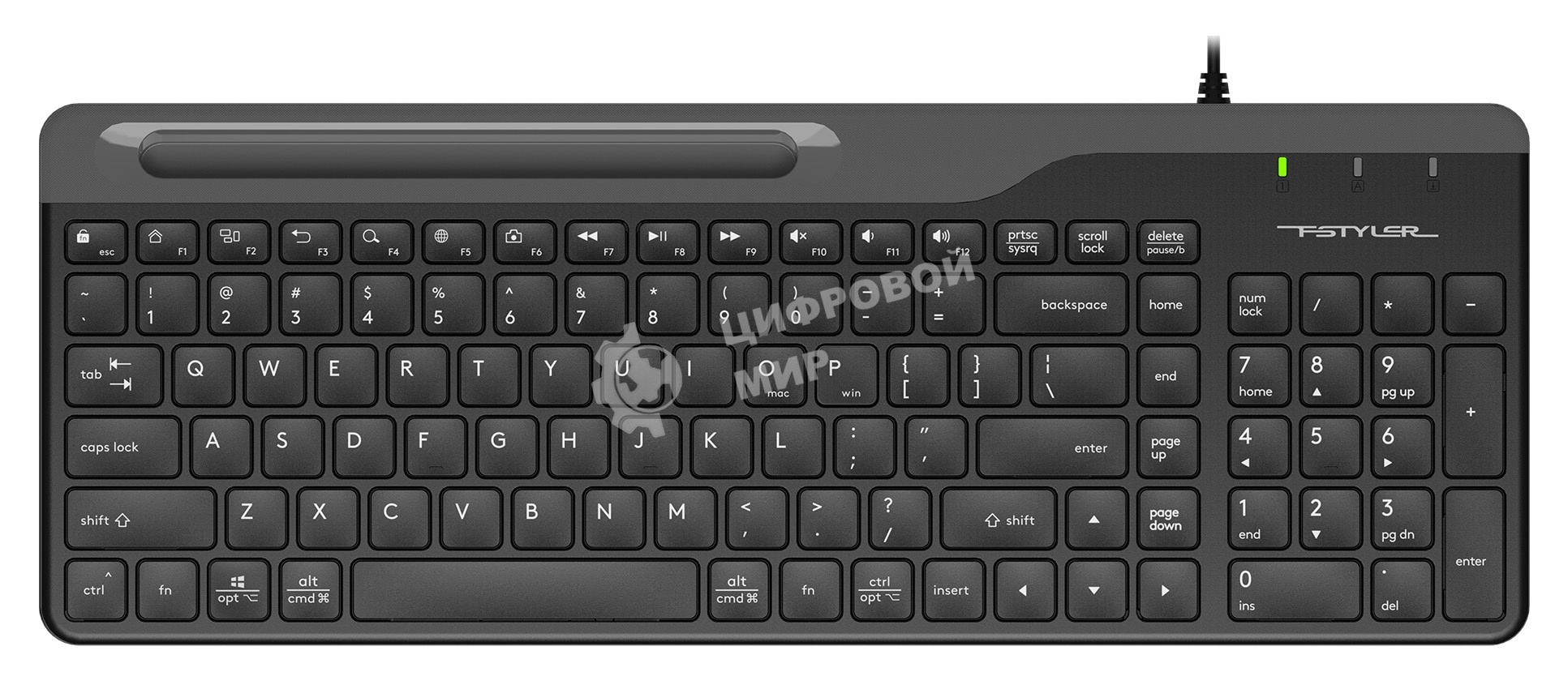 Клавиатура проводная A4Tech Fstyler FK25, USB, черный/серый