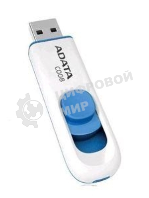 Флешка USB ADATA C008 (AC008-16G-RWE), 16Gb, USB 2.0, R/W 15/5, белый/синий
