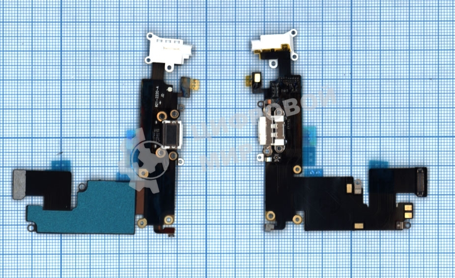 Шлейф разъема питания с аудио-разъемом для iPhone 6 Plus белый