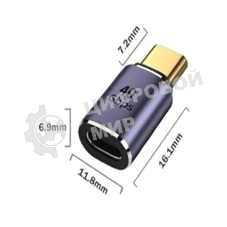 Переходник USB 4 Type-C мама-папа прямой