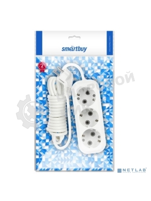 Удлинитель Smartbuy SBE-16-3-02-Z 3 гнезда 2 метра 16А/3,5 кВт с заземлением ПВС 3х1 мм2