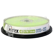 Диск DVD-RW Mirex 4.7 Gb, 4x, Cake Box (10), (10/300)