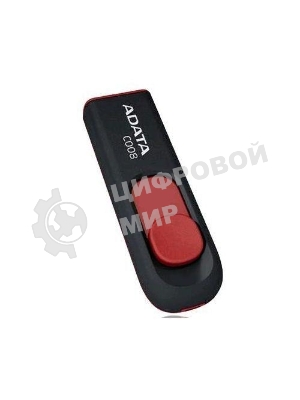 Флешка USB ADATA Classic C008 (AC008-16G-RKD), 16Gb, USB 2.0, R/W 30/6, черный/красный
