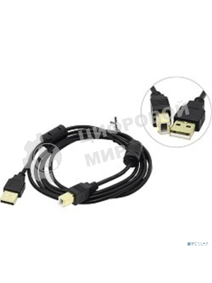 Кабель USB 2.0 A-->B 1.8м Exegate 2 фильтра, позолоченные контакты