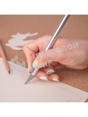 Нож с перовым лезвием 5 запасных лезвий (скальпель) Rexant