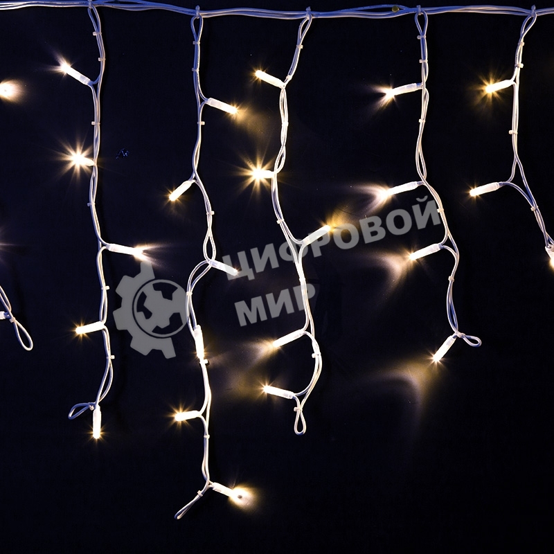 Гирлянда Neon-night Айсикл (бахрома) светодиодный, 4,0 х 0,6 м, белый провод каучук, 230 В, диоды белые, 128 LED