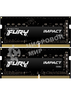 Оперативная память Kingston Fury Impact, DDR4, 16GB (2x8GB), 3200MHz, CL20, SO-DIMM