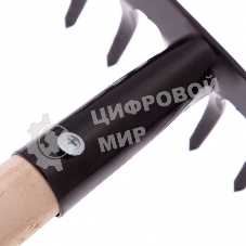 Грабли Сибртех стальные, 360х1300 мм, 14 прямых зубьев, деревянный черенок