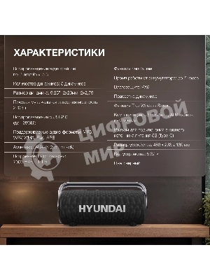 Колонка портативная Hyundai H-PS1029 черный 220W 4.1 BT 10м 4800mAh