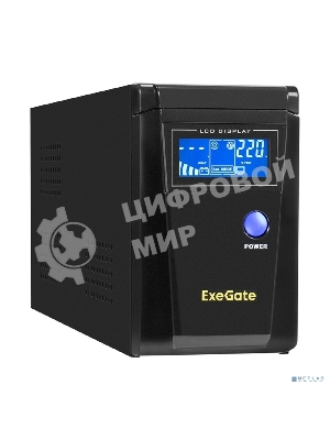 Источник бесперебойного питания (инвертор, синус, для котла) ExeGate SineTower SN-600.LCD.AVR.2SH 600VA/360W, чистая синусоида, LCD дисплей, AVR, 2*Schuko, линейно-интерактивный, черный