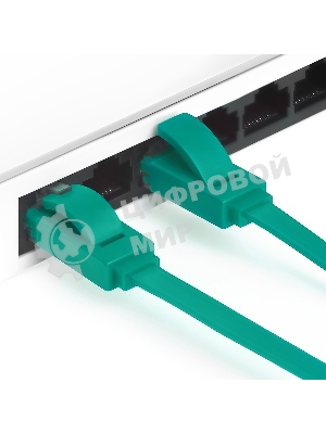 Патч-корд Greenconnect плоский прямой PROF15.0m UTP медь, cat.6, зеленый, позолоченные контакты, 30 AWG, Premium ethernet high speed 10 Гбит/с, RJ45, T568B (GCR-LNC625-15.0m)