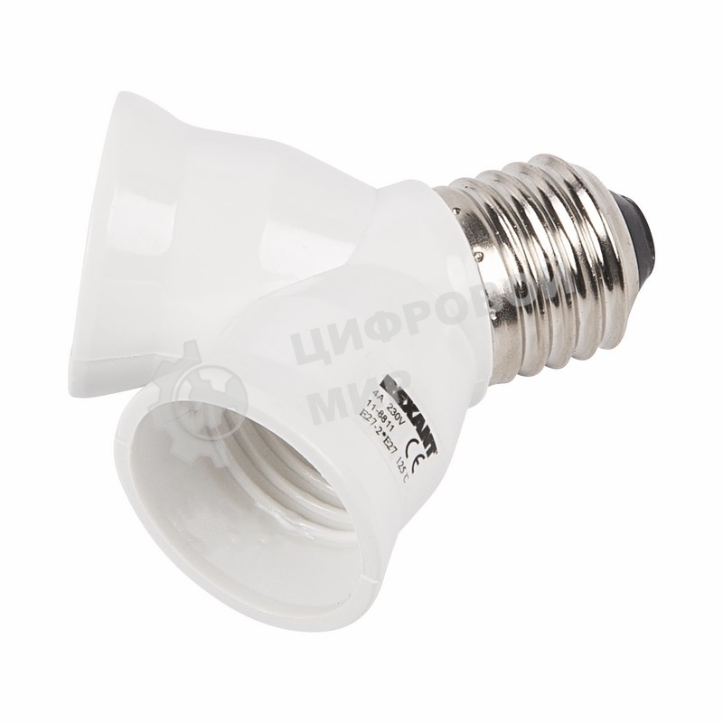 Разветвитель цокольный Rexant Е27-2хЕ27 белый