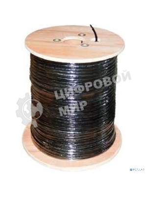 Кабель витая пара Rexant F/UTP, cat.5e, PE, 4PR, 24AWG, внешний, черный, с тросом, 305 м