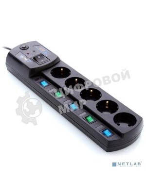 Сетевой фильтр Most EHV 2м, 5 розеток, черный, коробка