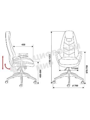 Кресло Бюрократ Zen/Black черный, кожа