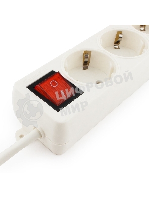 Сетевой фильтр Гарнизон ELB-G3-W-5, 3 евророзетки с выключателем и заземлением, допустимый ток 16А, длина 5 м.