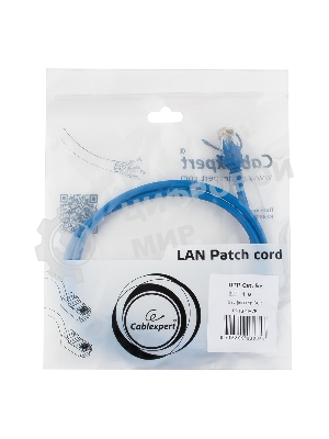 Патч-корд UTP Cablexpert cat.5e, 1м, литой, многожильный, синий