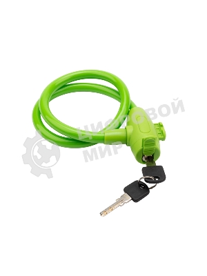 Тросовый замок взломостойкий для велосипедов и колясок с ключом Четыре сезона 65 см зеленый 79-0363