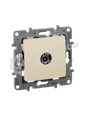 Розетка телевизионная проходная, 15дБ, сл. кость ETIKA Розетка TV проходная, 15дБ, сл. кость