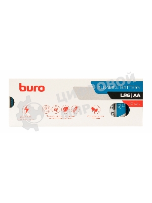 Батарея Buro Alkaline LR6 AA (10шт) коробка