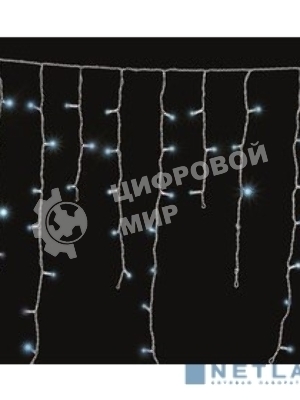 Гирлянда Neon-night Айсикл (бахрома) светодиодный, 1,8 х 0,5 м, белый провод, 230 В, диоды синие, 48 LED