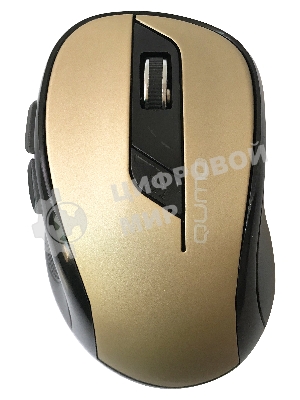Мышь беспроводная Qumo Office Line M64 золотистый, 1600 dpi, радиоканал, USB, кнопки - 6
