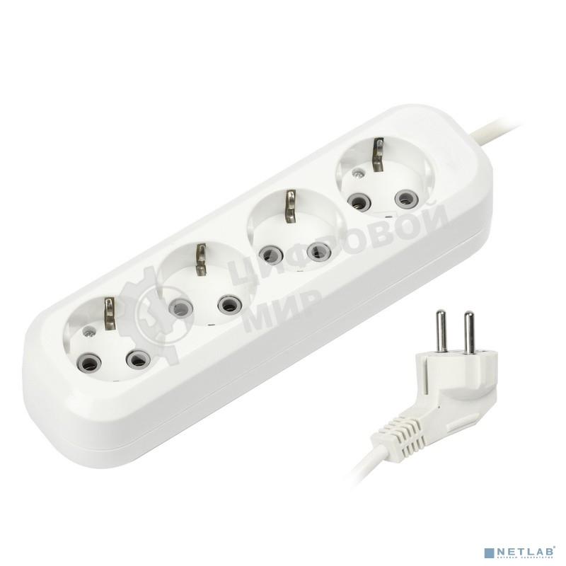 Удлинитель Smartbuy SBE-16-4-03-Z 4 гнезда 3 метра 16А/3,5 кВт с заземлением ПВС 3х1мм2