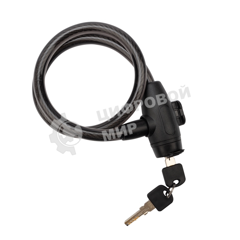 Тросовый замок взломостойкий для велосипедов и колясок с ключом Четыре сезона 65 см черный 79-0366