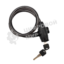 Тросовый замок взломостойкий для велосипедов и колясок с ключом Четыре сезона 65 см черный 79-0366