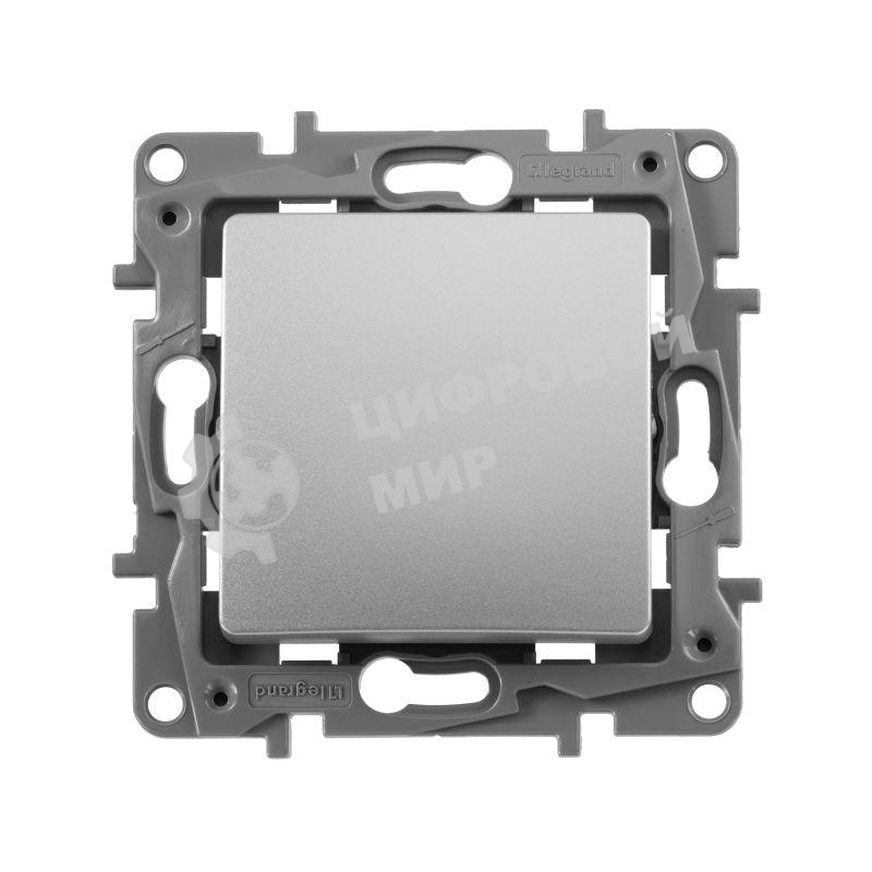 Переключатель одноклавишный, автоматические клеммы, Etika, 10AX, 250 В~, алюминий