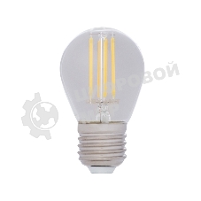 Лампа светодиодная филаментная Rexant Шарик GL45 7.5 Вт 600 Лм 2700K E27 диммируемая, прозрачная колба