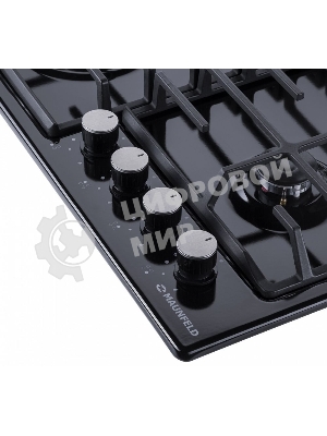 Газовая варочная панель Maunfeld EGHE.64.6CB/G, 4 конфорки, эмалированная сталь, черный