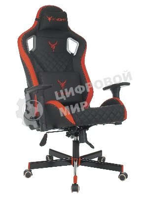 Кресло Knight OUTRIDER черный/красный, экокожа, 120 кг, механизм качания