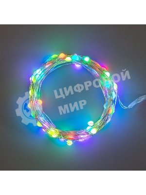 Гирлянда Neon-night Роса 10м, 100 LED, RGb, IP44, на батарейках 3хАА, с пультом 44 режима