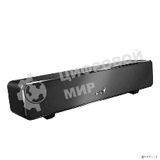 Мини саундбар Genius SoundBar 100. Ультракомпактный. Выходная мощность 6Вт. Тип подключения: USB. Частотная характеристика: 110-20000Гцz. Встроенный регулятор громкости. Аудиовыход 3,5 мм. черный