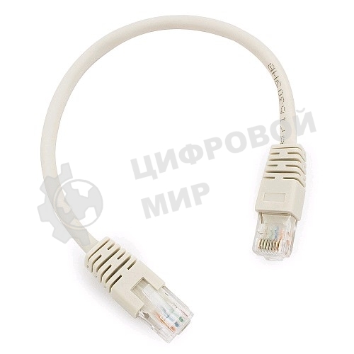 Патч-корд UTP Cablexpert cat.6, 0.25м, литой, многожильный, серый