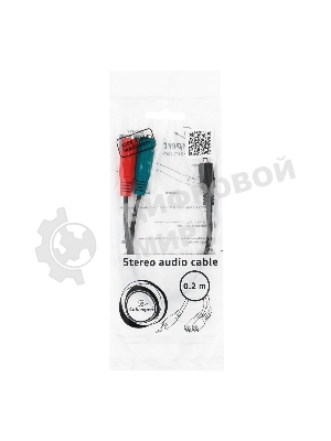 Кабель аудио сигнала Gembird Jack3.5 4pin->Jack3.5 стерео + 3.5 микрофон моно, длина 20с, черный