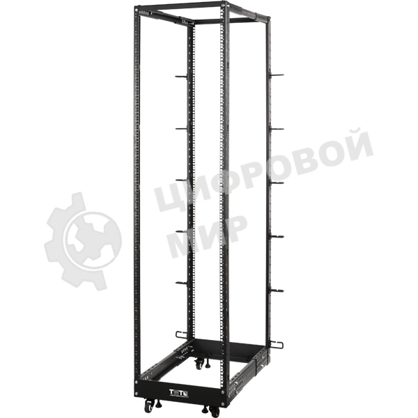 Стойка двухрамная облегченная 42U, с регулируемой глубиной (560-1020 мм), черная