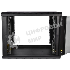 Шкаф телеком. настенный разборный 12U (600х650) дверь стекло,цвет черный (ШРН-Э-12.650-9005) (1коробка)