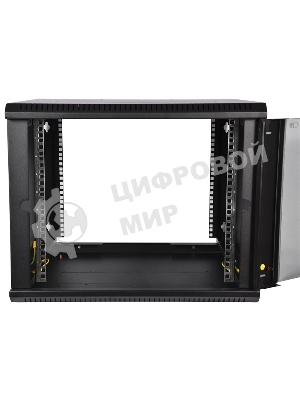 Шкаф телеком. настенный разборный 12U (600х650) дверь стекло,цвет черный (ШРН-Э-12.650-9005) (1коробка)