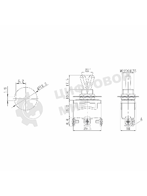 Тумблер Rexant 250V 15А (3c) ON-ON однополюсный