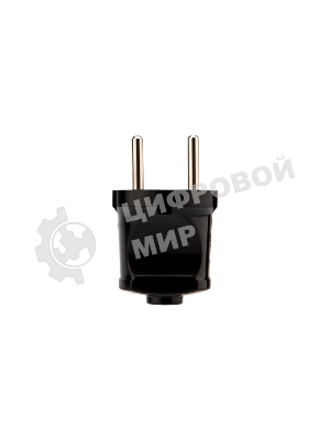 Вилка Rexant прямая без з/к 6А черная