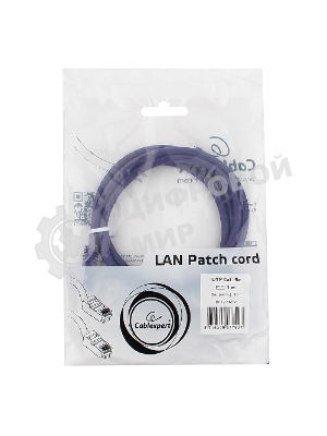 Патч-корд UTP Cablexpert cat.5e, 1м, литой, многожильный, фиолетовый