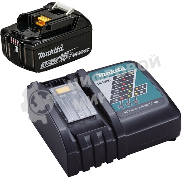 Аккумулятор Makita 191A25-2/+з\у, DC18RC-1шт(б\зар)+BL1830B-1шт,18В,3.0Ач,Li-ion,кор