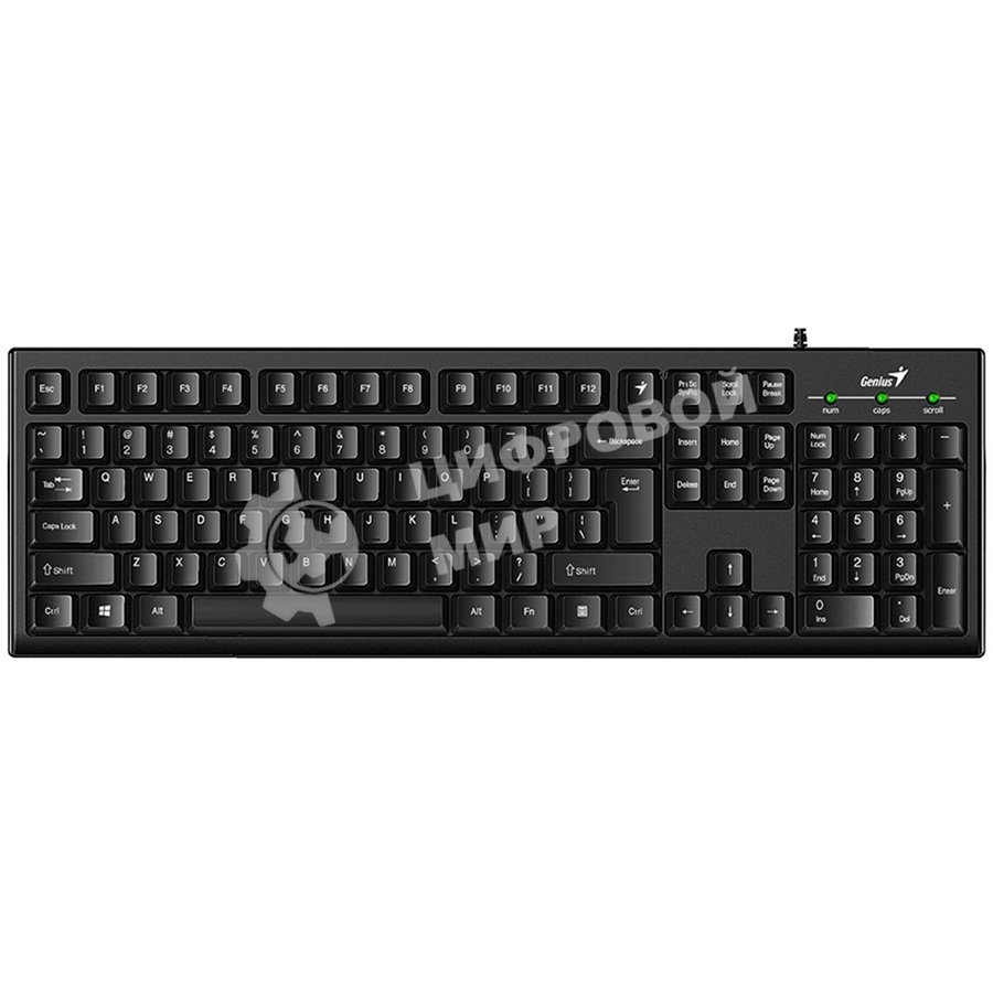Клавиатура проводная Wired multimedia keyboard Genius SmartKB-100, USB, 104 buttons + SmartGenius button, 12 programable keys, App support, classic form, cable 1.5 m., black color