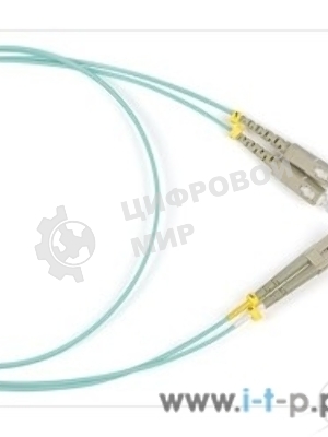 Патч-корд Hyperline FC-D2-503-LC/­PR-LC/­PR-H-3M-LSZH-AQ (FC-503-LC-LC-10G-3M) Патч-корд волоконно-оптический (шнур) MM 50/­125(OM3), LC-LC, duplex, LSZH, 3 м