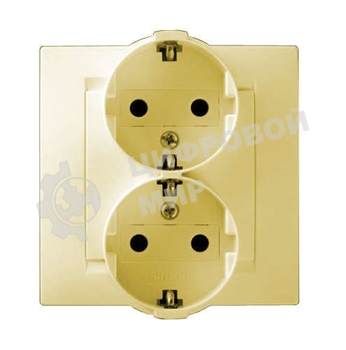 Розетка 2-м СП Simon15 с заземл. сл. кость Simon 1590459-031