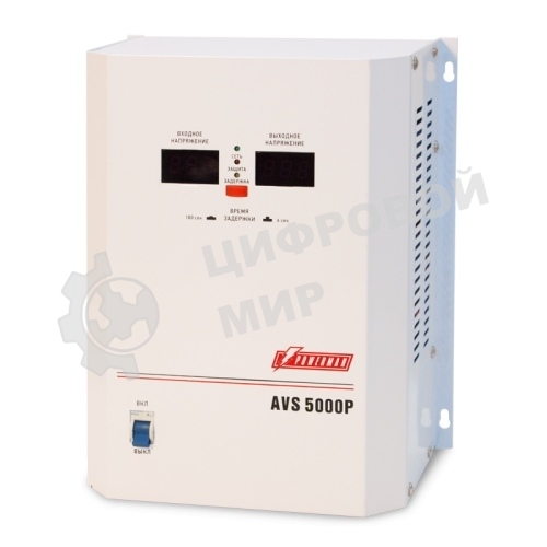 Стабилизаторы напряжения Powerman AVS-P Voltage Regulator 5000VA, Digital Indication, Wall Mount, Hardwire Input/Output, 230V, 1 year warranty, White