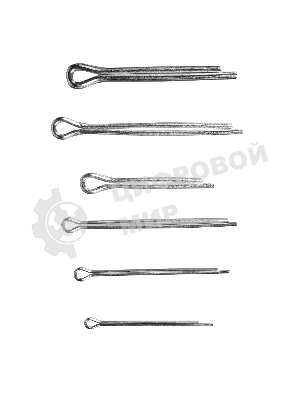 Набор шплинтов Сибртех, S головки х L: 3,2x50, 4x64, 4,8x76, 6,4x50, 6,4x76, 8x64 мм, 144 предметов